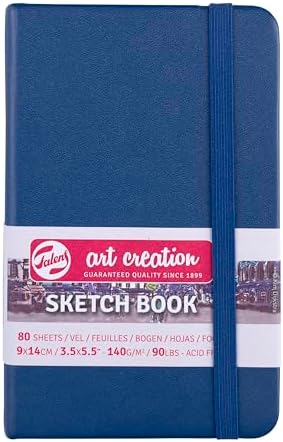Talens Japan T9314-231M 452132 Art Creation Sketchbook, Drawing Notebook, 3.5 x 5.5 inches (9 x 14 cm), Navy Blue