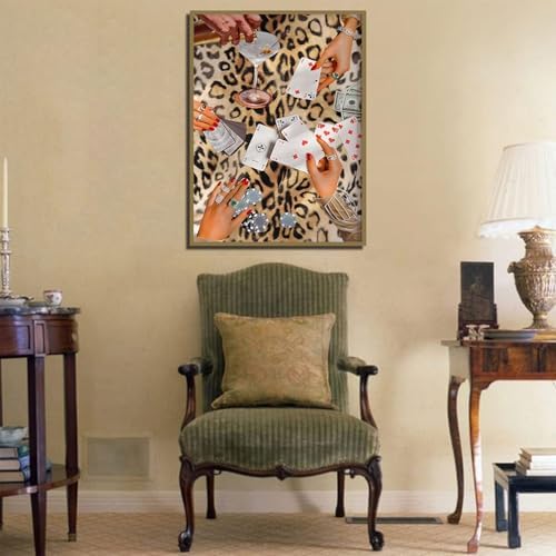 Leopard print Poker Diamond Art Kits for Adults Diamond Painting Kits