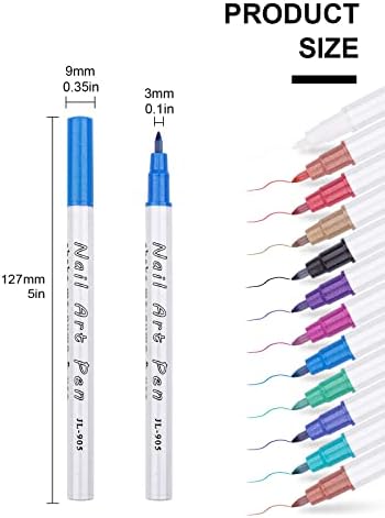 12 Color 3D Nail Art Pens Kalolary Nail Art Markers Graffiti Dotting Pen