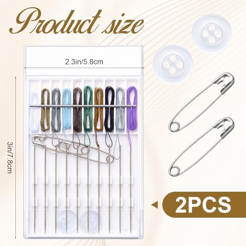 Hestya Pre Threaded Needles Hand Sewing Quick Fix, Rich Color