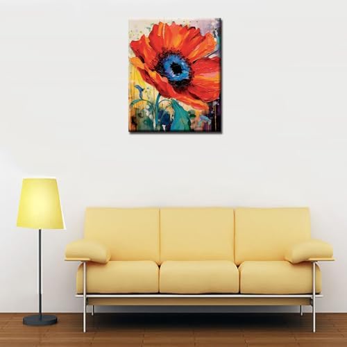 Beautiful Flowers Digital Canvas DIY Children's Digital Painting Classic Pattern Design,Abstract Graffiti Digital Painting, Modern Art Color Picture Digital Painting, (DIY Frame)