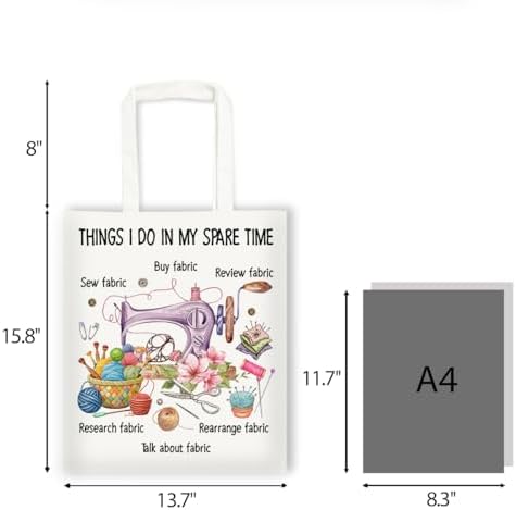 Canvas Tote Bag Gifts for Women Music Dance Sewing Lovers, Double-Sided Print Bags