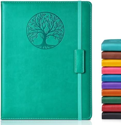 Biuwory B5 Leather Journal Notebook, 256 Lined Pages, Hardcover 7.8"×10.2" | Large Vintage Journal for Women Men,Work,School,Business,Travel Diary,Note taking,College Ruled Writing,Daily Journaling