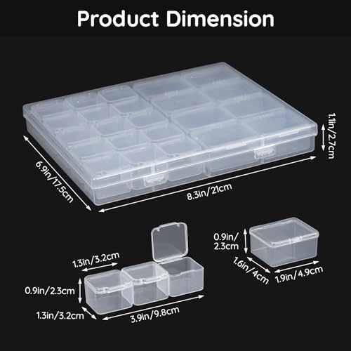 Segbeauty Bead Organizer, 23 Grid Clear Organizing Containers with Lids, 2 Packs Plastic Storage Box Craft Organizers and Storage Portable Jewelry Beading Small Parts Organizer Seed Holder Container
