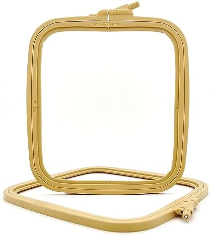 Nurge Square Embroidery Hoop - Plastic Cross Stitch Frame for Needlepoint & Embroidery - Adjustable Craft Hoop - Beige - No:3 (Medium)