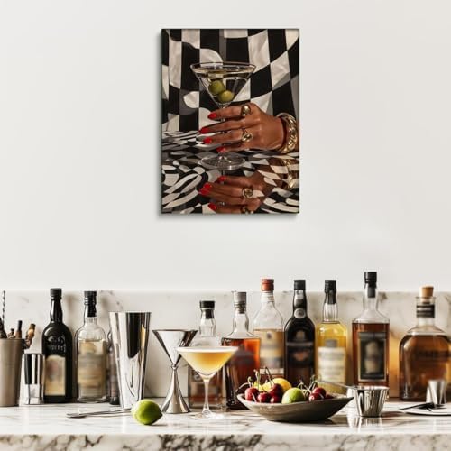 Cocktail Diamond Art Kits for Adults Round Diamond Painting 12x16 Inch