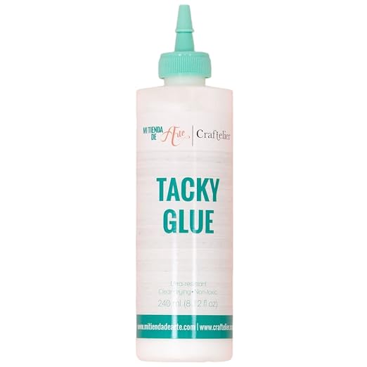 Craftelier - Tacky Glue | Extra Strong Multipurpose Liquid Glue for Scrapbooking and Other Craft Projects | Non-Toxic | Transparent, Flexible and Resistant Drying - Quantity 240 ml (8.12 Fl Oz)