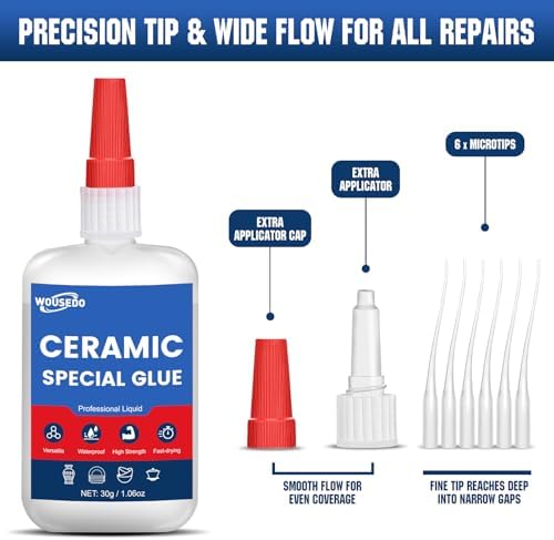 Ceramic Glue 2 X 30g, Waterproof & High-Strength Instant Adhesive