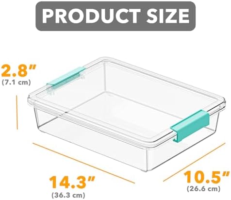 SpaceAid 6 Qt Plastic Storage Bins with Lids, Clear Sensory Bin Craft Organizers and Storage, Stackable Art Containers for Home, Office and School Supplies, 4 pack