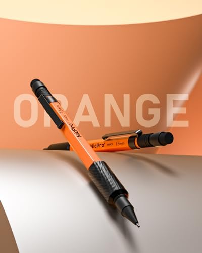 Nicpro 3 PCS 1.3 mm Mechanical Pencils Set with 66 Lead Refill, 3 Eraser