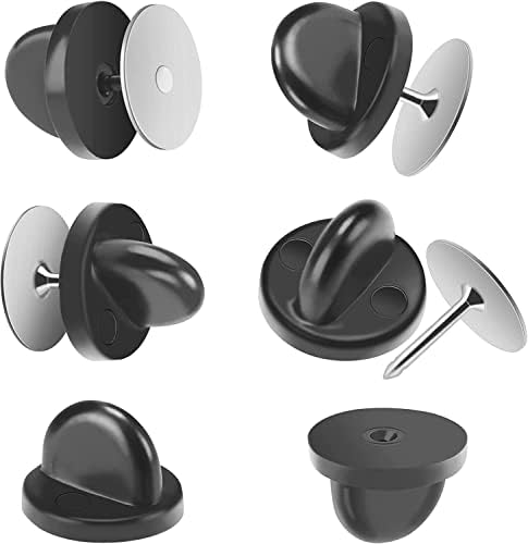 JANYUN 80 Pairs Rubber Blank Pin Backs Butterfly Clutch Backings Holder