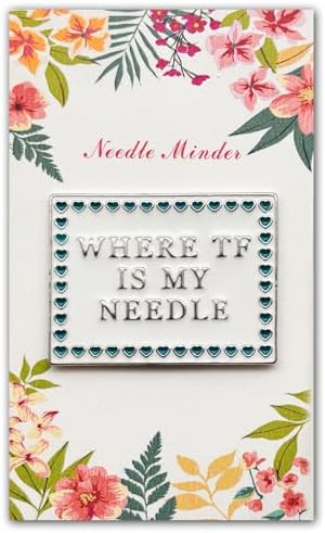 Needle Minder for Keeping Sewing & Embroidery Needles – Magnetic Needlepoint Holder, Cross Stitch Supplies – Secure & Decorative Needle Minders for Stitching & Crafting (Where TF is My Needle)