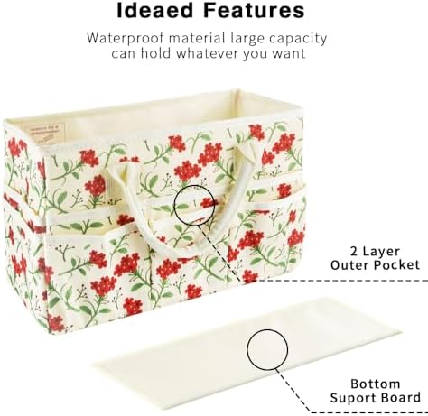 Craft Organizer Tote Bag with Multiple Pockets,Scrapbooking Art Storage