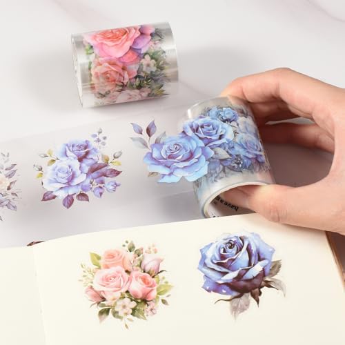 Washi Tape, PET Tapes for Scrapbooking Journaling (Blue & Pink)