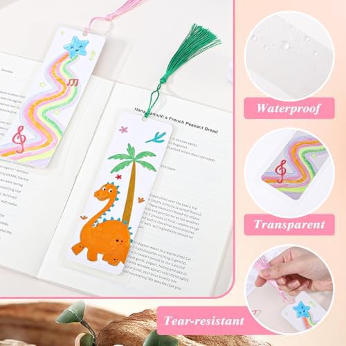 451Pcs DIY Bookmark Making Kit with Laminating Pouches, Tassels, Punch