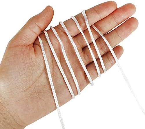 Tenn Well 295ft 2mm Satin Rattail Cord Nylon White for Macrame