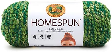 Lion Brand Yarn Homespun Yarn, Soft Bulky Yarn for Knitting, Crocheting, and Crafting, 1 Pack, Forest