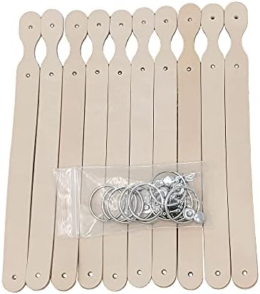 10 Pack Natural Leather Keychains Kit - Craft Projects - DIY Leather Key Fobs - Great for Stamping, Tooling, Engraving - Made in USA