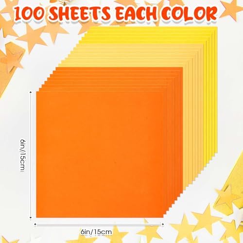 Kigeli 300 Sheet Origami Paper 6 x 6 Inch Square, Autumn Colors