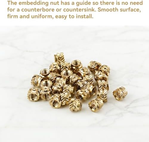 300 Pcs M3 Threaded Inserts,M3 x D5 x L4 Heat Set Inserts Brass Nuts,3D Printing Knurled Metric Nuts for Plastic,3D Printer Brass Inserts Knurled,Easy to Secure Fixation