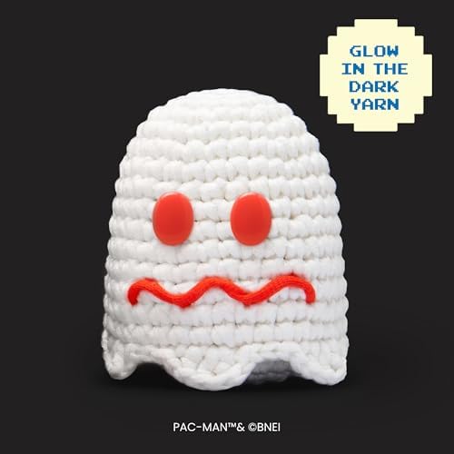 The Woobles PAC-MAN Glow-in-the-Dark Ghost Crochet Kit (Ages 12+)