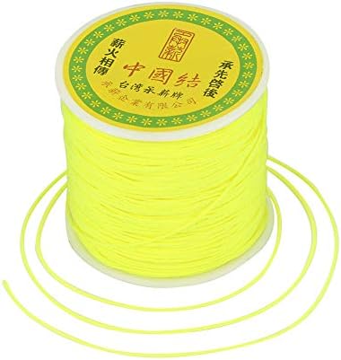 100 Yards 0.8mm Braided Nylon Crafting Thread Chinese Knotting Beading String Macrame Cord Rope for Necklace Bracelet Jewelry Craft Making, Yellow