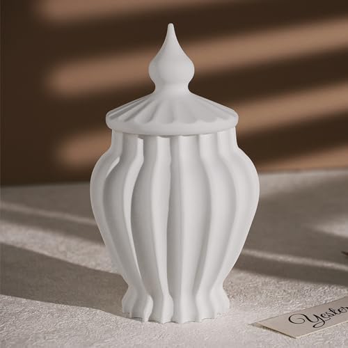 Wehous Vintage Jar Resin Mold with Lid Silicone Box Storage Container Mold for Epoxy Resin Casting Candle Vessels Candy Jewelry Trinket Makeup Holder Unique Concrete Cement Casting Craft Making Decor
