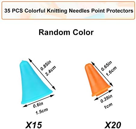 JNENERY 35PCS Knitting Needles Point Protectors, 2 Sizes Needle Stoppers