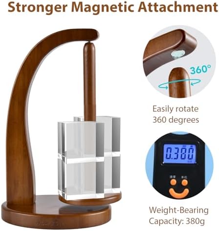 Yarn Holder for Crocheting with Magnetic Yarn spinner-Dark Brown-Standard