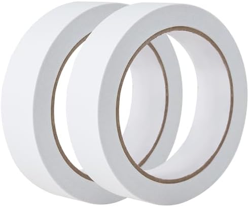 1" 2 Rolls Double Sided Adhesive Sticky Tape for Arts, DIY, Card Making, Crafts, Photography, Scrapbooking, Gift Wrapping, Office School Stationery Supplies, Home Supplies (Width: 25mm)