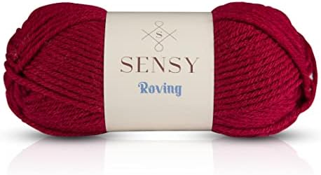 S Sensy Roving- Premium Acrylic&Wool Blend #5 Bulky Yarn Burgundy 131 Yards