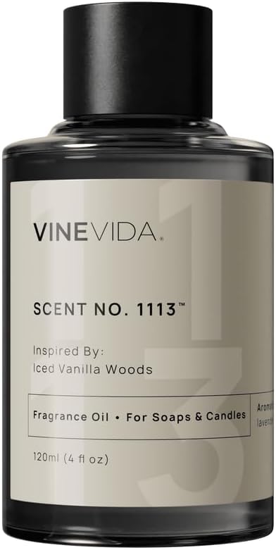 VINEVIDA [4oz] Iced Vanilla Woods Fragrance Oil for Candle Making and Soap Making - Premium Candle Scents for Soy Candles