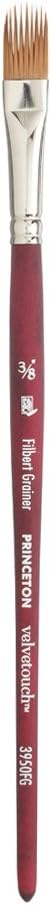 Princeton Velvetouch, Series 3950, Paint Brush for Acrylic, Oil and Watercolor, Filbert Grainer, 3/8 Inch