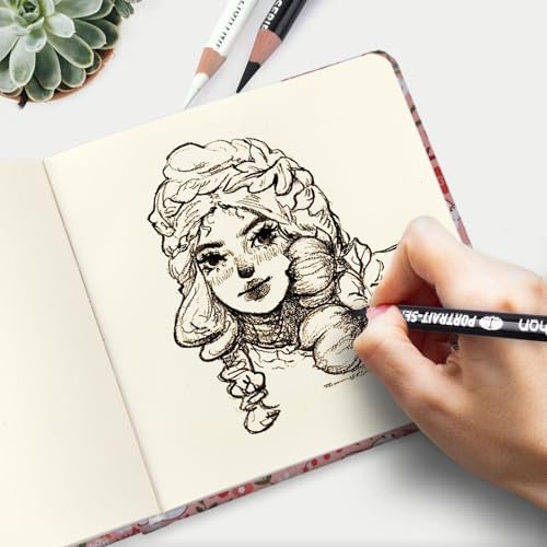 Handy Size 5 x 5 inches Sketch Book, 80GSM Acid Free Artistic Drawing Painting Writing Paper, Hardcover Cloth Cover Art Sketchbook,Journal Notebook.Pink Flower Rabbit