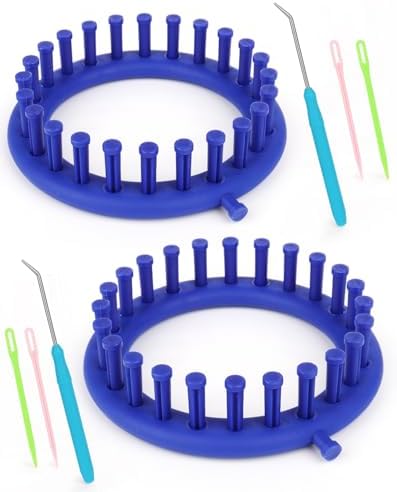 Aeelike 2 PCS Round Knitting Loom for Hat Socks DIY Crafts, 5.5inch