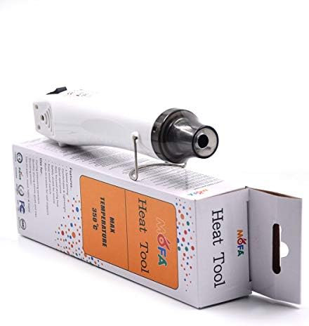 New Heat Gun,mofa Hot Air Gun Tools Shrink Gun with Stand For DIY Embossing And Drying Paint Multi-Purpose Electric Heating Nozzle 300W 110V (White,Gray)