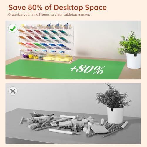 BEYGORM Acrylic Vertical Marker Organizer for 375 Markers, Desk Orgaizer