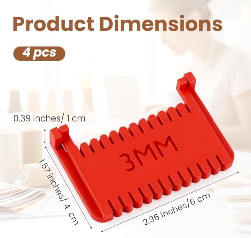 4 PCS Clip-On Sewing Rulers, Hand Edge Stitch Lock & Sewing Gauges