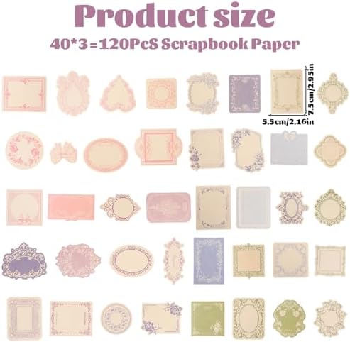 120Pcs Aesthetic Decorative Craft Material Paper