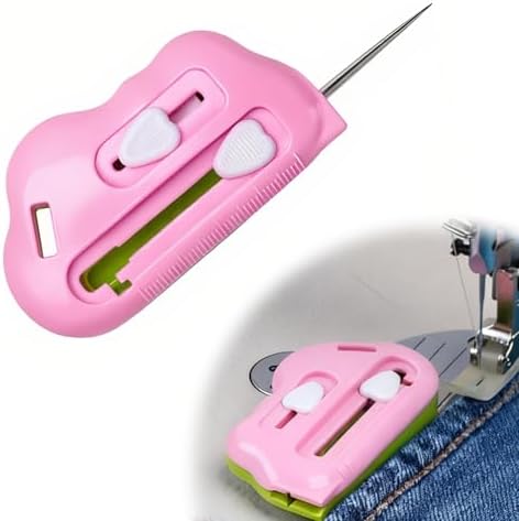 3 in 1 Magnetic Seam Guide for Sewing Machine with Seam Rippers & Needle Threader, 2026 New Multifunctional Magnetic Sewing Guide Hemmer with Scale Universal Sewing Supplies & Accessories (Pink-A)