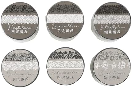 Alideco 6 pcs Decorative Adhesive Tapes Cartoon PET Tape Great for Bullet Journal Supplies, Arts, Scrapbook, DIY Crafts, Planners(huahuibiankuang) (leisikong)