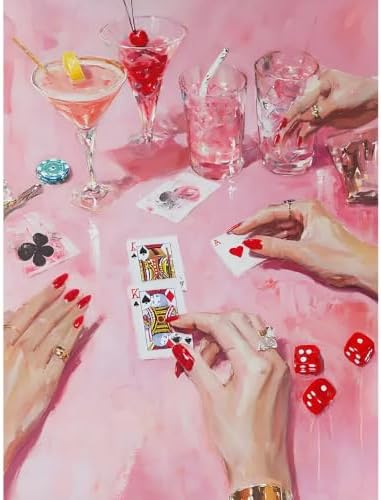 Pink Poker Diamond Art Kits for Adults Diamond Painting Kit for Beginner