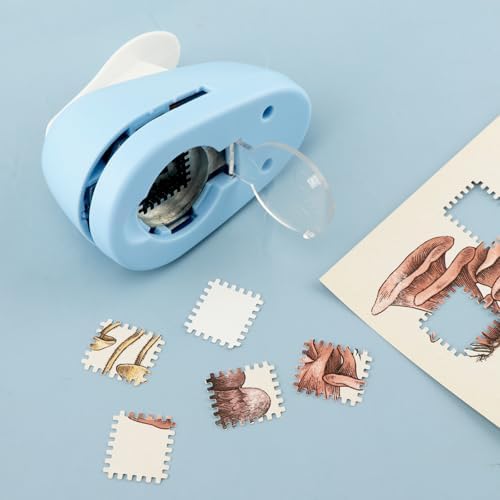 Postage Stamp Punch, 0.8 x 0.7 in Scalloped Rectangle Paper Punch