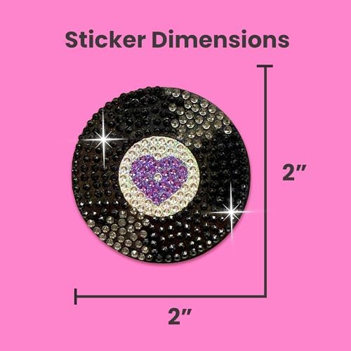 StickerBeans® Rhinestone Stickers – I Love Music Sticker Pack, 2” x 2” Unique Sparkly Cut-to-Shape for Collecting, Trading, Decorating Laptops, Phone Cases, Scrapbooks - Kids, Teens, Adults
