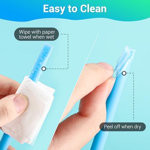 Gartful 4PCS Silicone Stir Sticks Kit for Casting, 2pcs Stick Rods for Resin, 2pcs Pointed Silicone Mixing Sticks, DIY Craft Tool for Resin Epoxy, Paint, Liquid, Blue