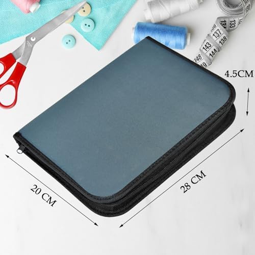 Sewing Kit with Case Portable Sewing Supplies for Home Traveler, Adults, Beginner, Emergency, Contains 60 Sewing Thread, Scissors, Needles, Measure etc（Dark Blue Green，XL)