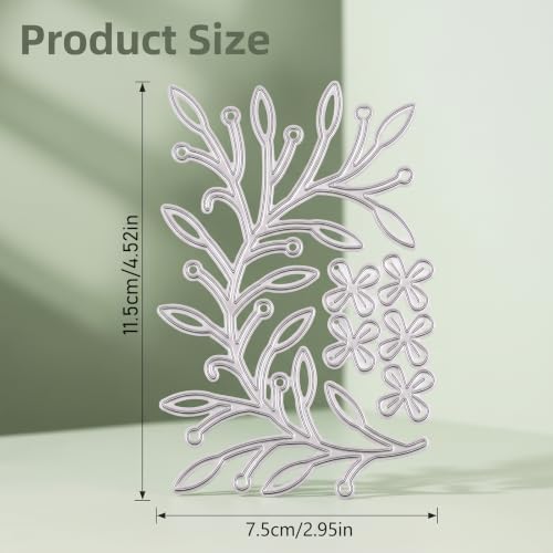 Grevosea Flowers Cutting Dies for Card Making, 4.5x3 Inch Metal Die Cuts