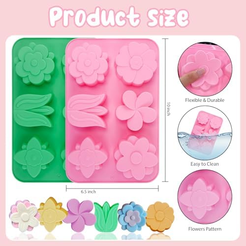 Flower Silicone Molds Tulip Daisy Flower Soap Molds Tulip Shape Candle Mold