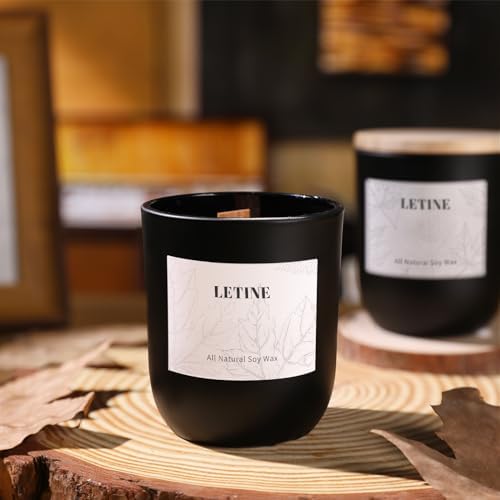 LETINE Matte Black Glass Candle Jars with Lids - 12 Pack, 8 oz Each, Perfect for DIY Candle Making & Storage