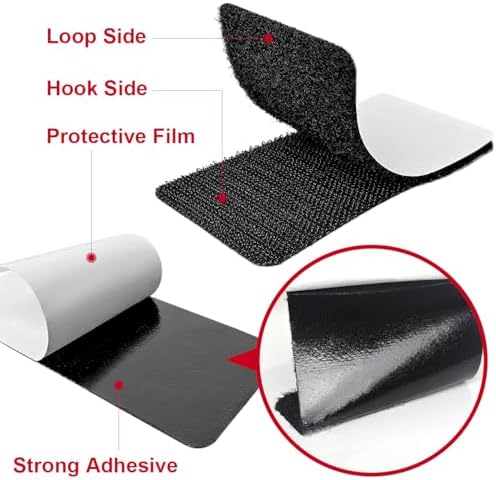 2x4 inch Hook and Loop Strips with Adhesive, Nylon Heavy Duty Hook and Loop Tape, Excellent Grip, Interlocking Tape,for Sewing, Crafting,DIY,Wall Adhesive Strips - 15 Sets